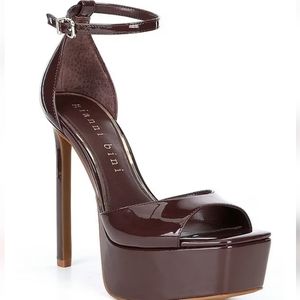 Gianni Bini Natali Patent Ankle Strap Platform Dress Sandals